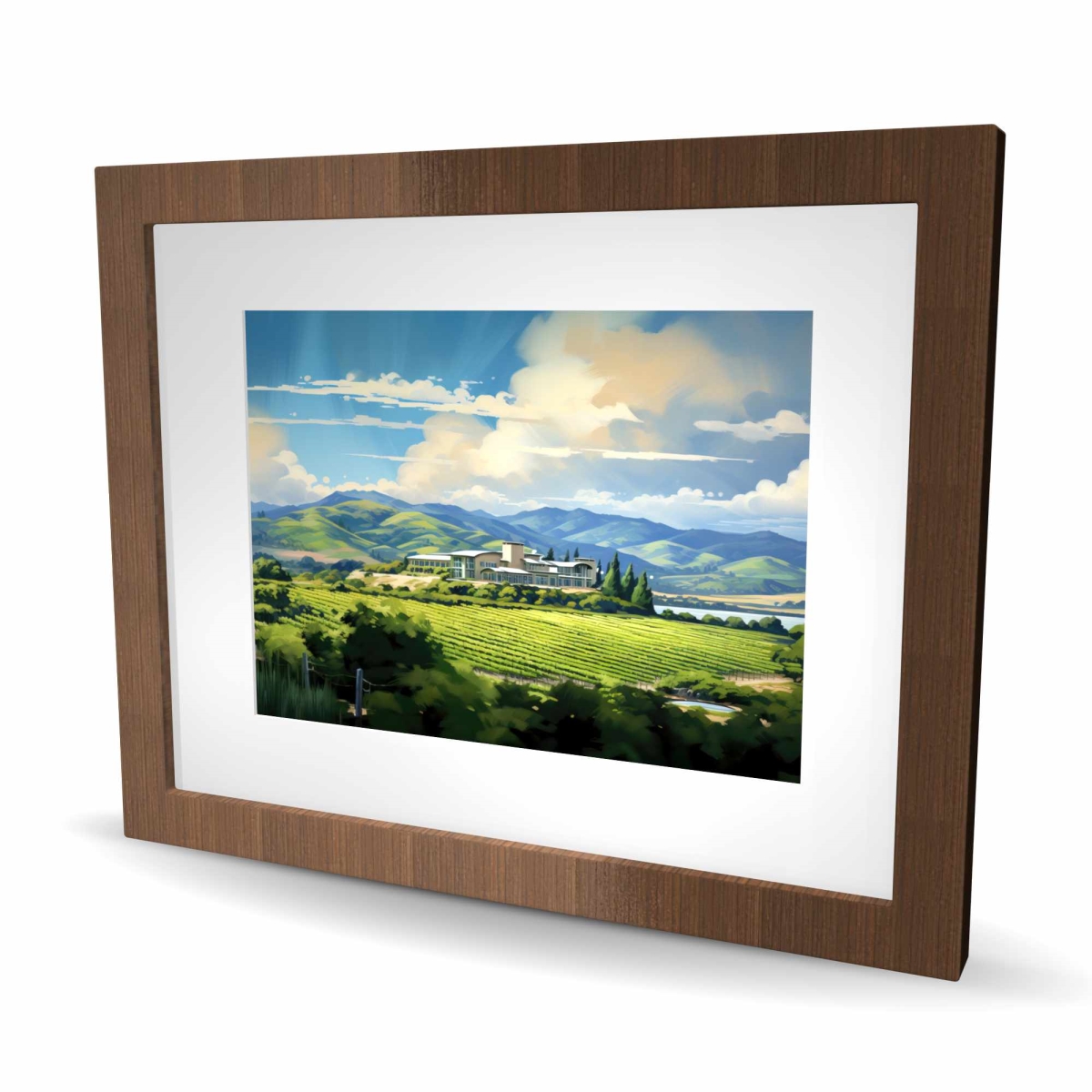 C1FM162016SRUV 16 x 20 in. Peaceful Day - White Mountains Framed Matted Print for Decor