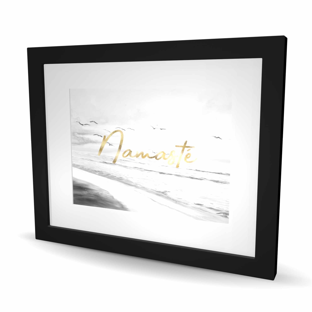 C1FM162049M6I0 16 x 20 in. Namaste Gold Pattern Framed Matted Print - Home Decor