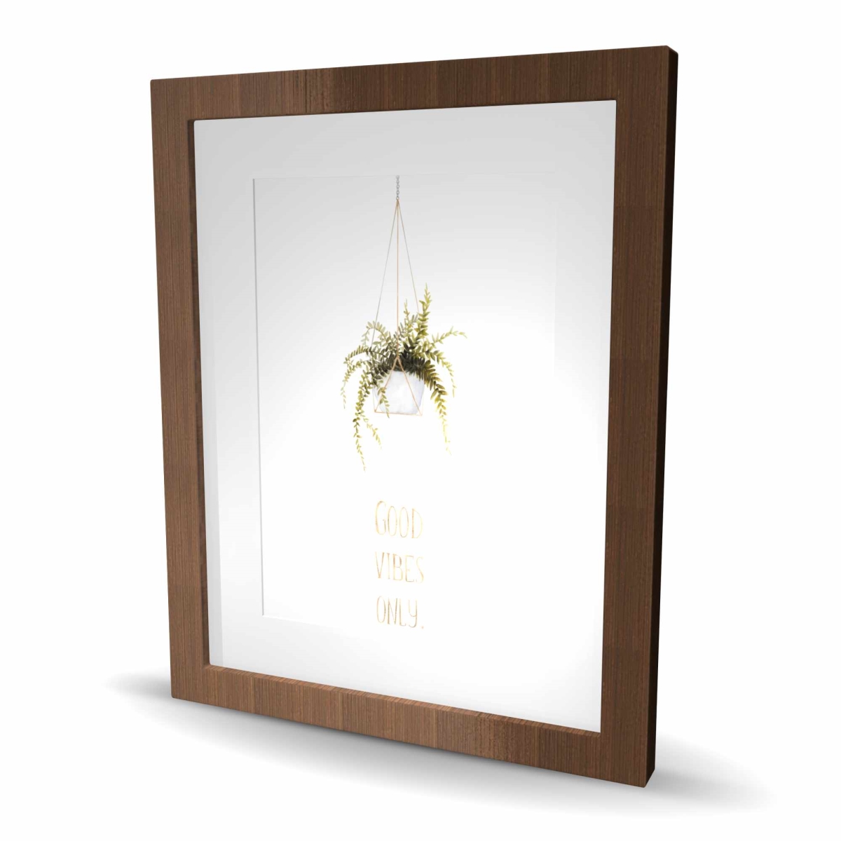 C1FM1620DH1AYB 16 x 20 in. Good Vibes Only - Kitchen Green Framed Matted Print Decor