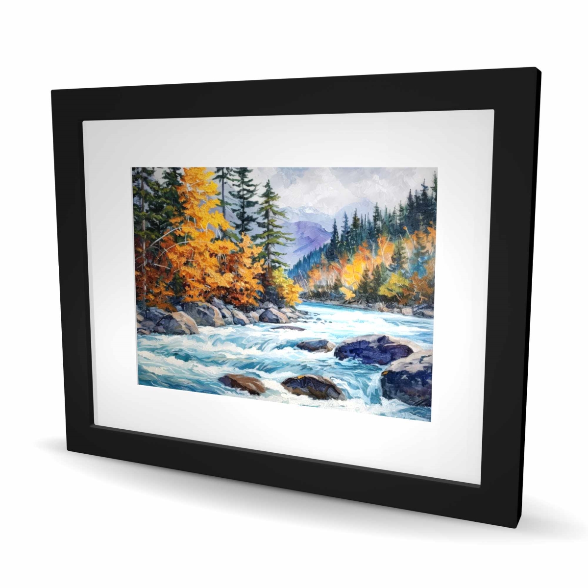 C1FM16202E936B 16 x 20 in. Rapids - Red Framed Matted Print for Stylish Home Decor