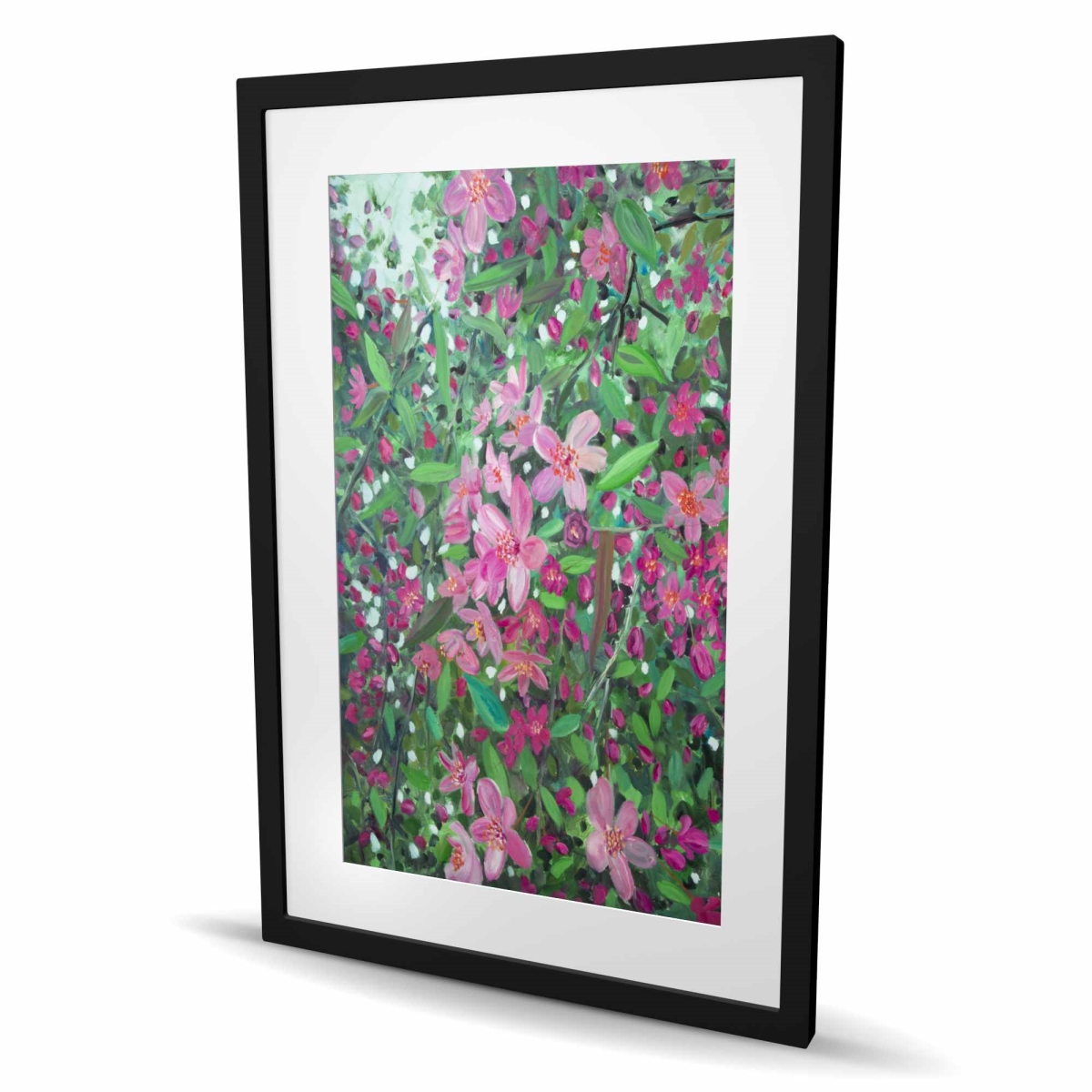 C1FM2436C7RWC5 24 x 36 in. Cherry Tree Blooming Print - Framed Matted Bedroom Decor