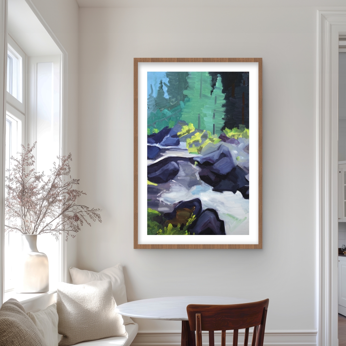 C1FM2436D0WKIR 24 x 36 in. Beautiful Waterfall - Waves Landscapes Framed Matted Print