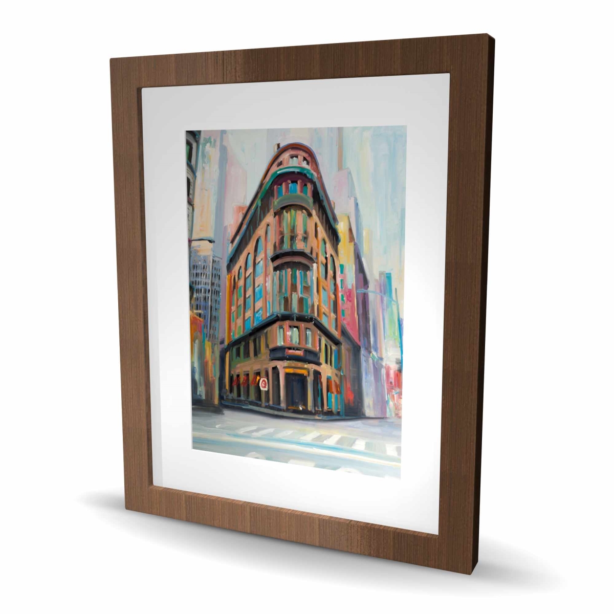 C1FM1620LYE9MM 16 x 20 in. Building Architecture in   York - Office Blue Framed Print