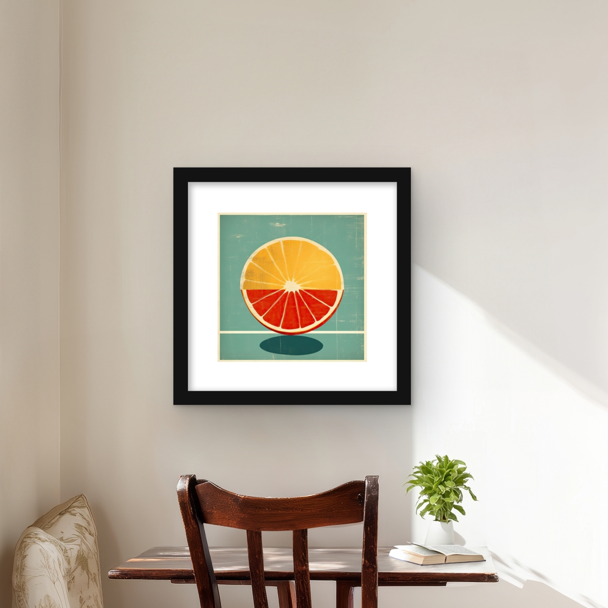 C1FM1616Q6MDUX 16 x 16 in. Lemon & Tangerine Still Life Yellow Framed Matted Print