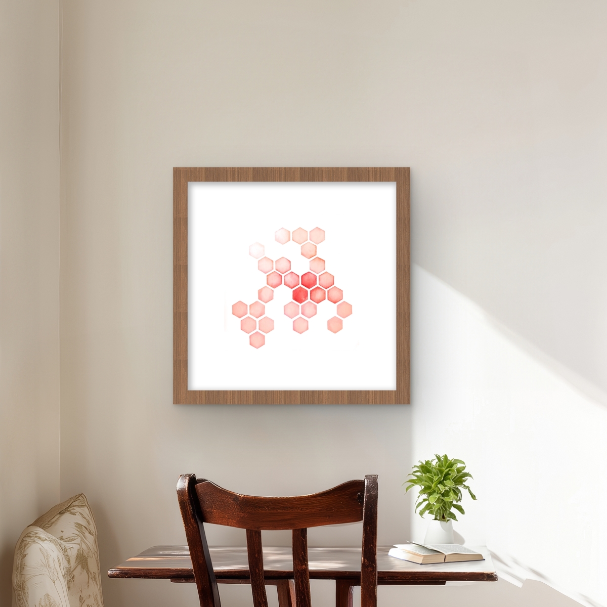 C1FM16169BEHDZ 16 x 16 in. Multiple Alveoles - Framed Matted Print for Home Decor