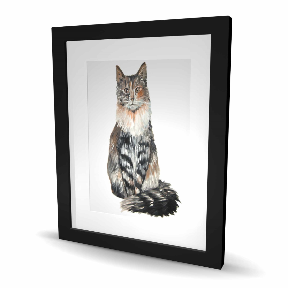 C1FM16202LAEA1 16 x 20 in. Norwegian Forest Cat - Brown Framed Matted Print for Decor