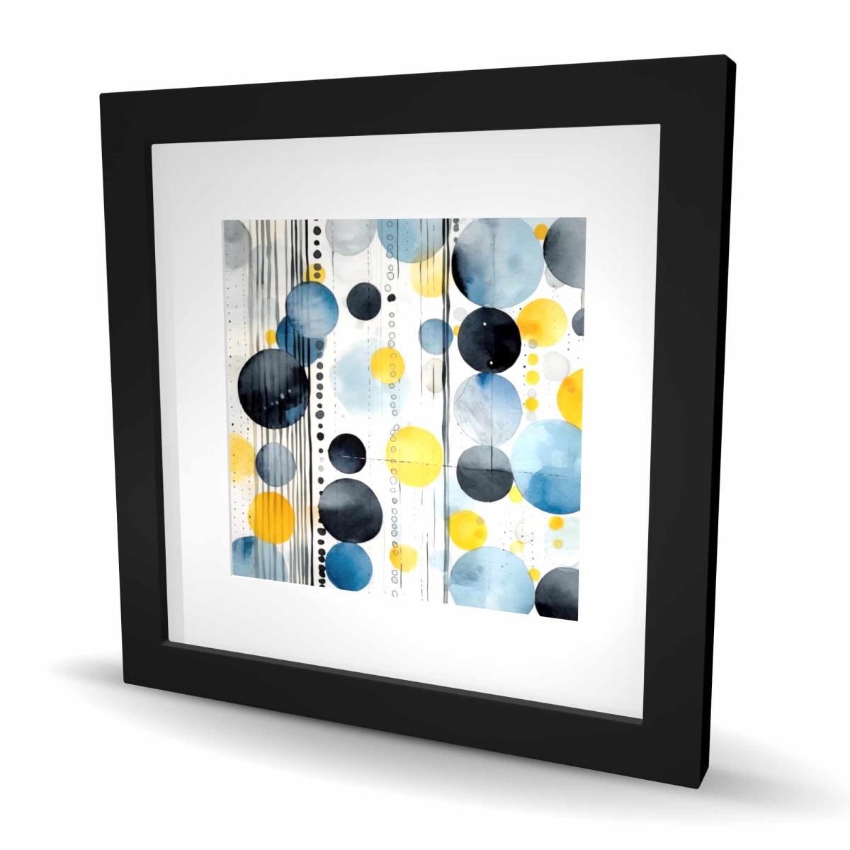 C1FM161688L13F 16 x 16 in. Oceanic Bubbles - White Framed Matted Print for Home Decor