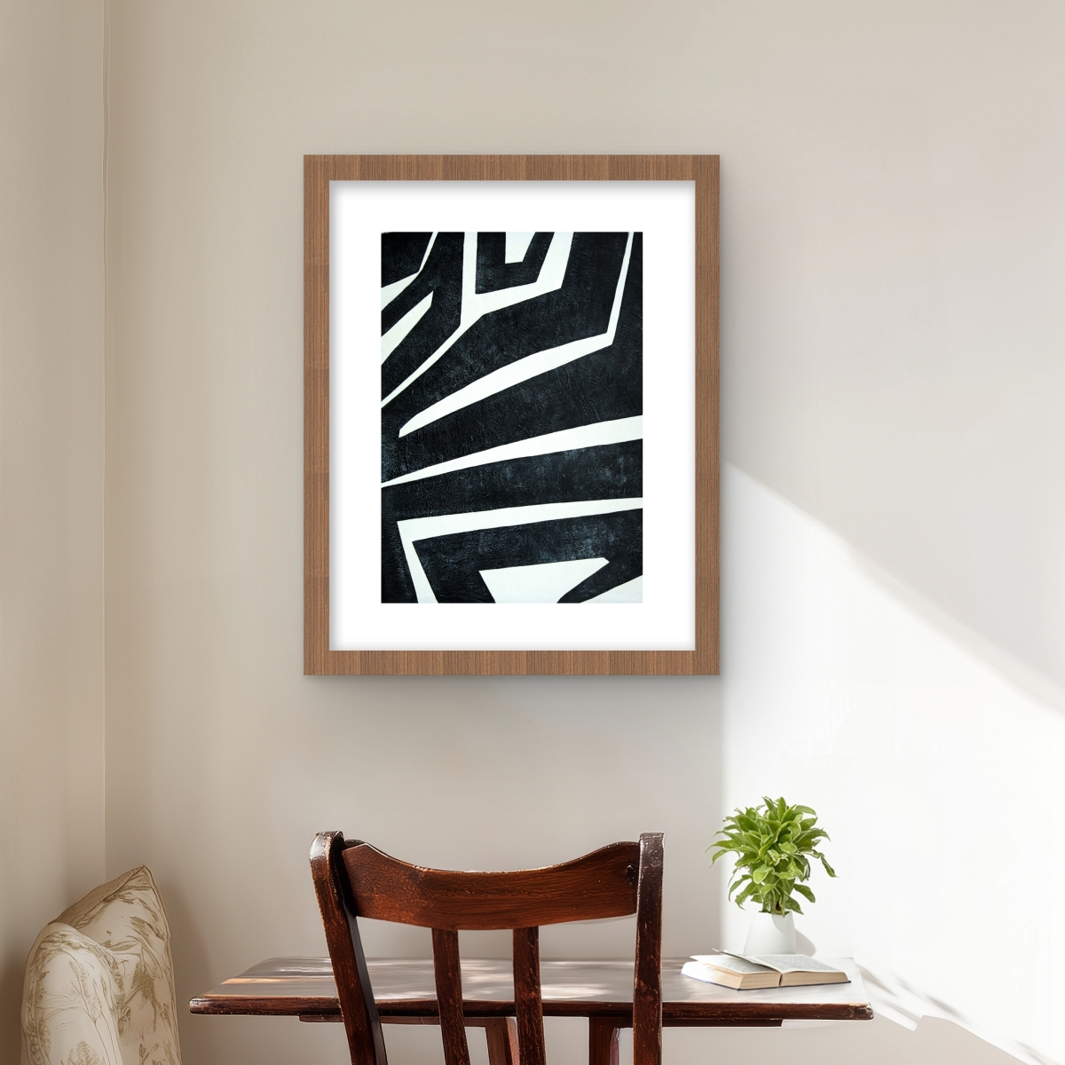 C1FM1620DV2WMC 16 x 20 in. Labyrinth - Black Man Cave Framed Matted Print - Home Decor