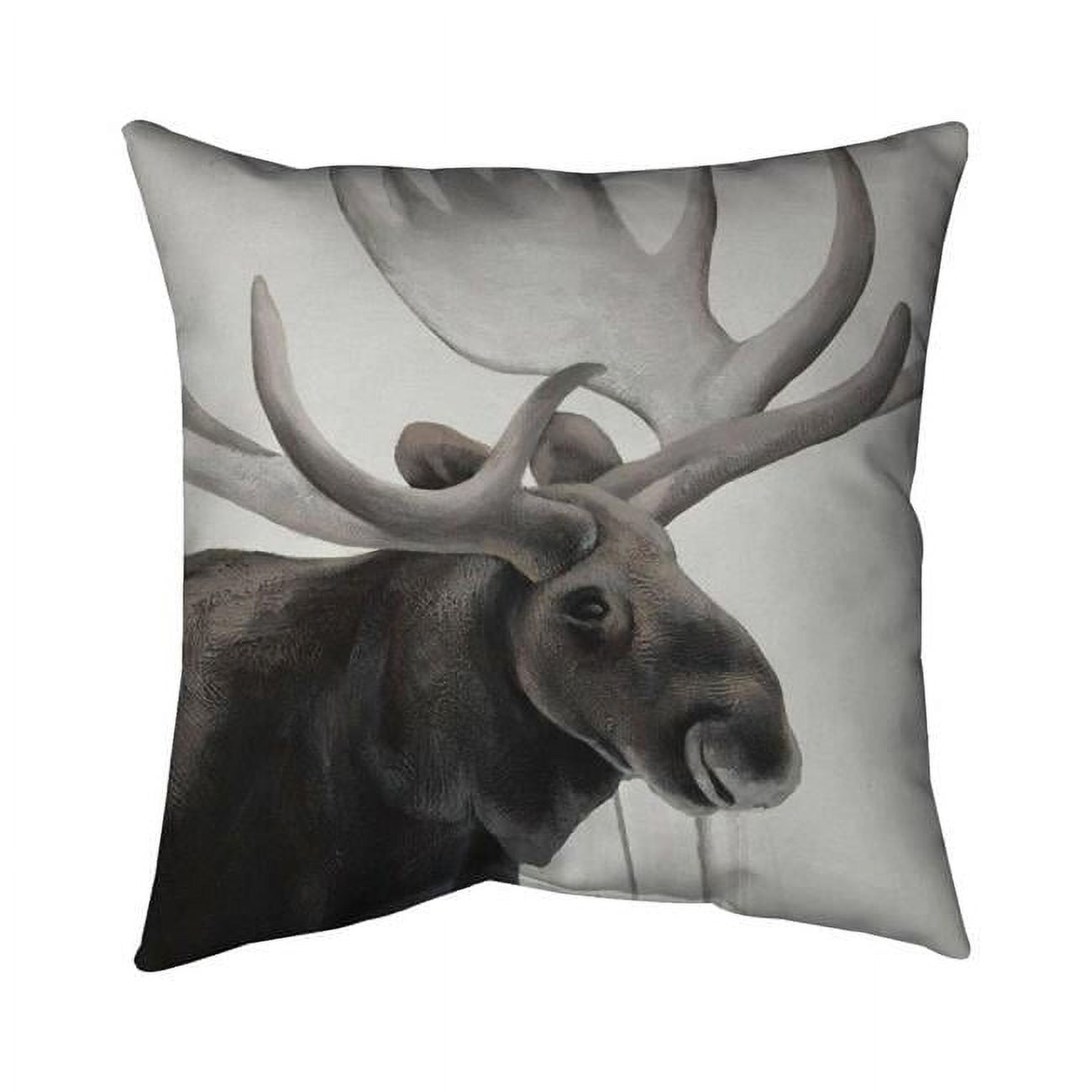 16 x 16 in. Rustic Moose-Double Sided Print Indoor Pillow Cover