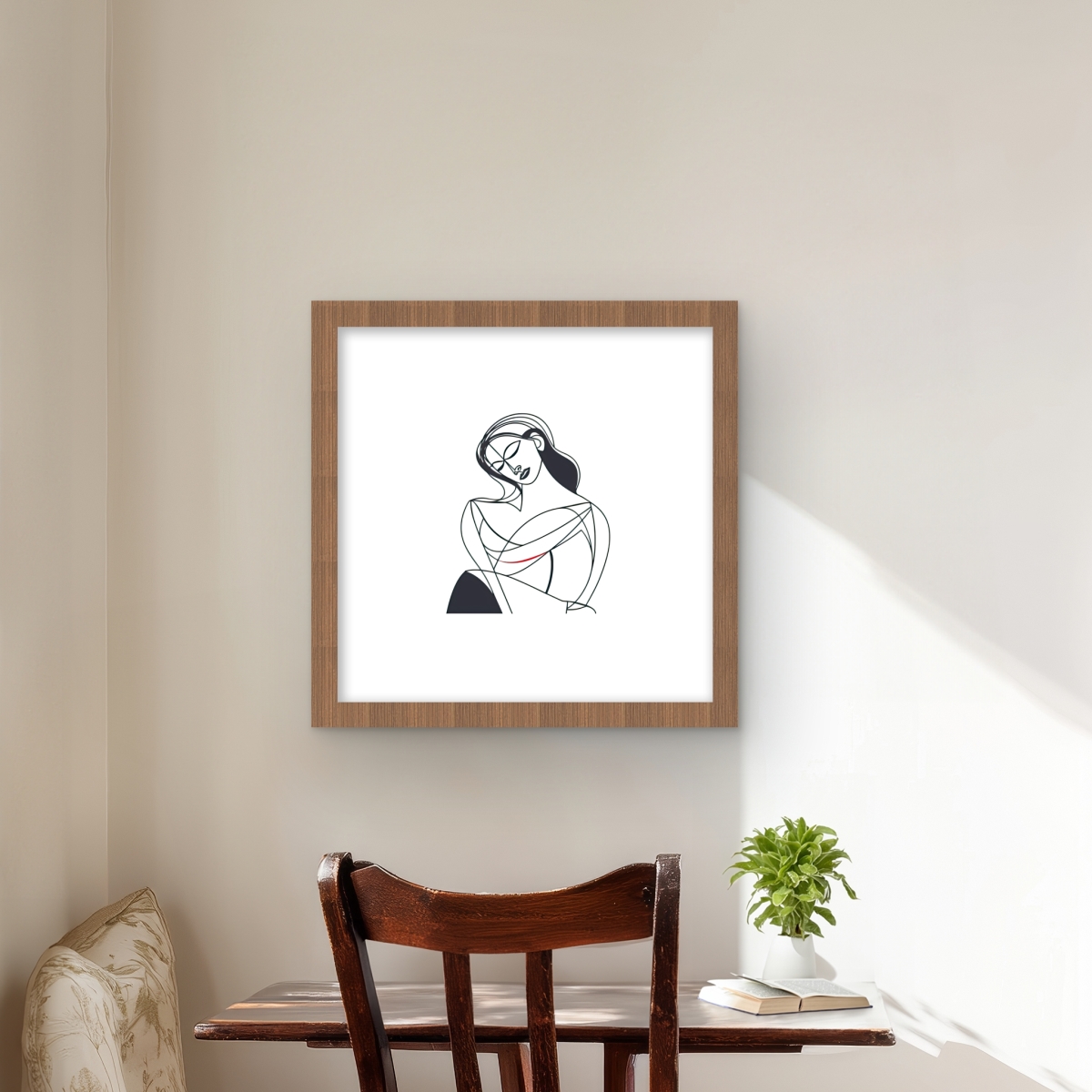 C1FM16166SJ2DM 16 x 16 in. A Mothers Love - Black Illustrative Framed Matted Print