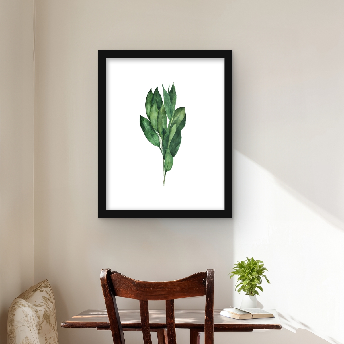 C1FM1620DVWTP9 16 x 20 in. Bay Leaves Bundle - Gastronomy Kitchen Framed Matted Print