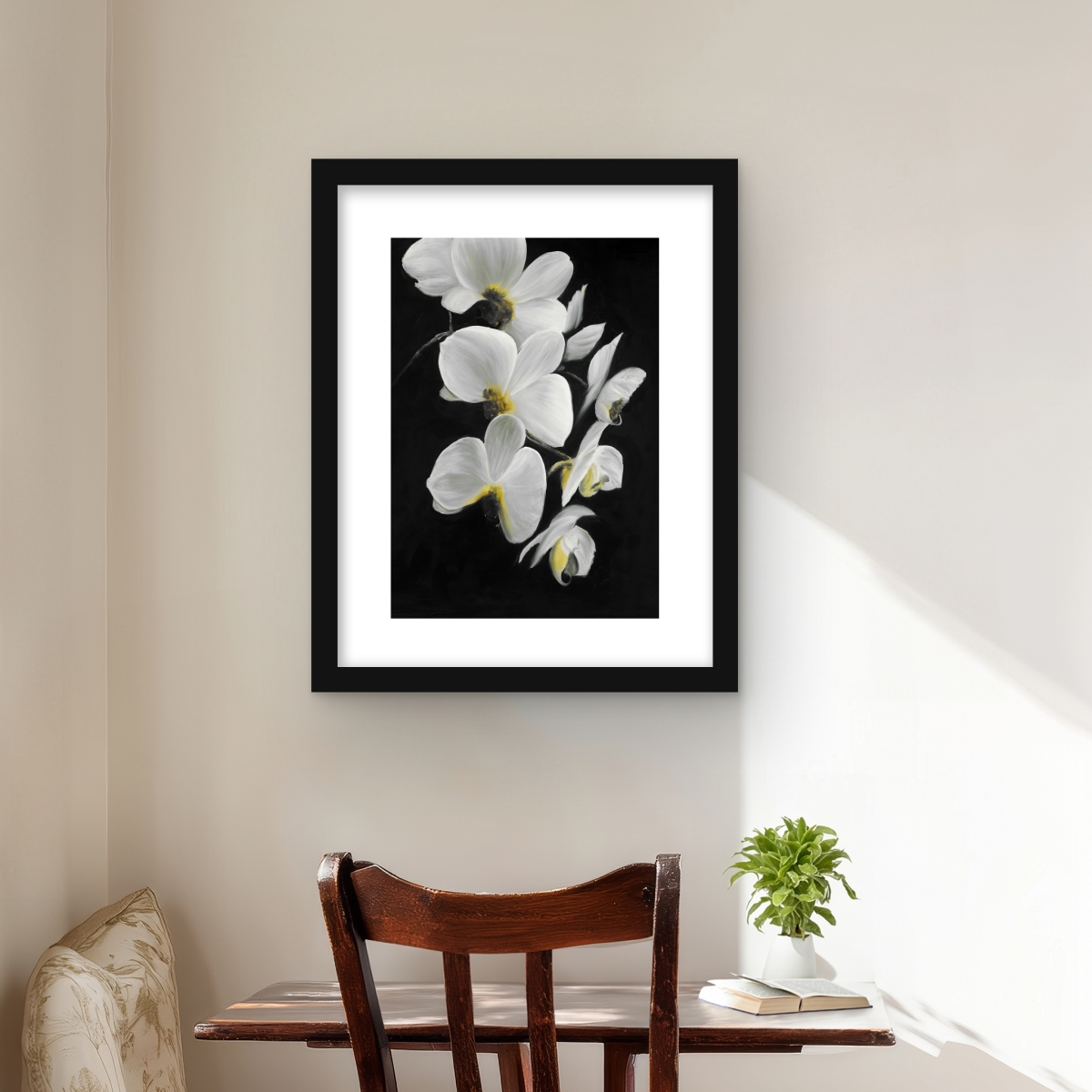 C1FM1620B0LTGI 16 x 20 in. Beautiful Orchids - Hyperrealist Framed Print for Home Decor