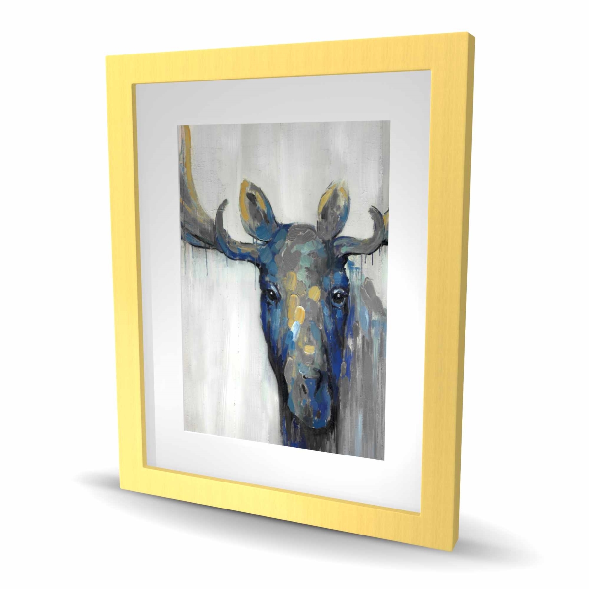 C1FM1620B2PJ9E 16 x 20 in. Blue Moose - Framed Matted Print for Home Office Decor