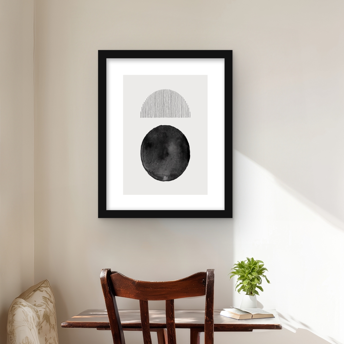 C1FM1620ELDRYZ 16 x 20 in. Decomposed - Shapes Gray Framed Matted Print for Home Decor
