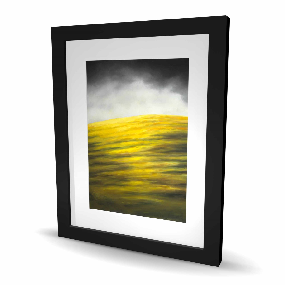 C1FM1620BEOWNY 16 x 20 in. Yellow Hill - Framed Matted Print for Home Decor - Mountains