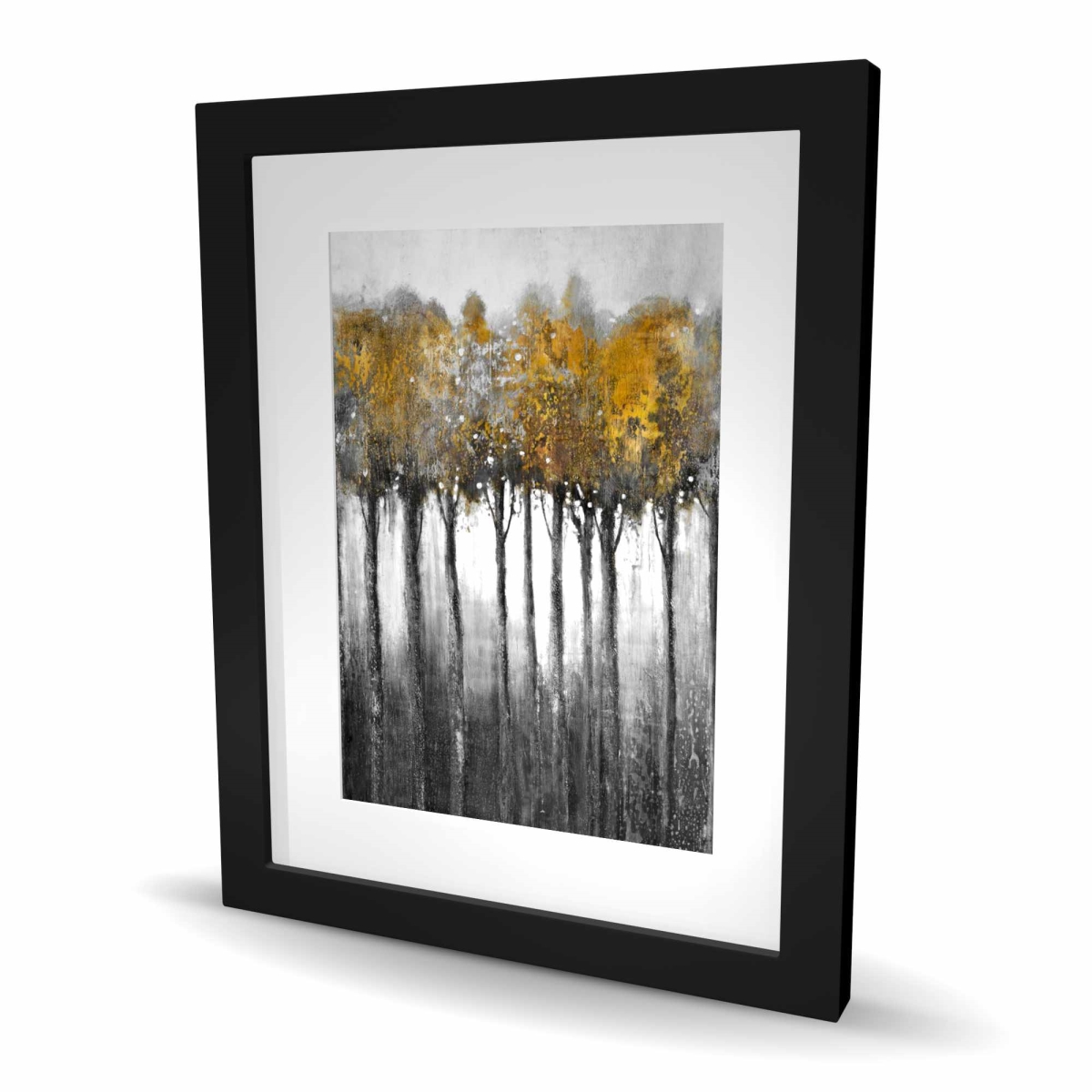 C1FM1620KEEYFQ 16 x 20 in. Illuminated Forest - Yellow Trees Framed Matted Print Decor