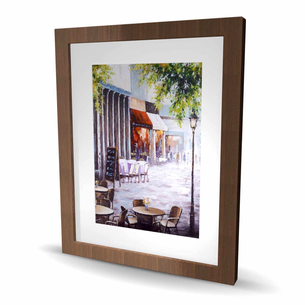 C1FM16207C7235 16 x 20 in. Brown Kitchen Framed Matted Print - Outdoor Restaurant Decor