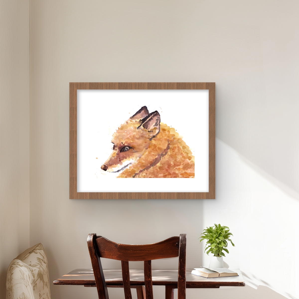 C1FM1620CE1WK8 16 x 20 in. Fox Wildlife Framed Matted Print - Home Decor Art Piece