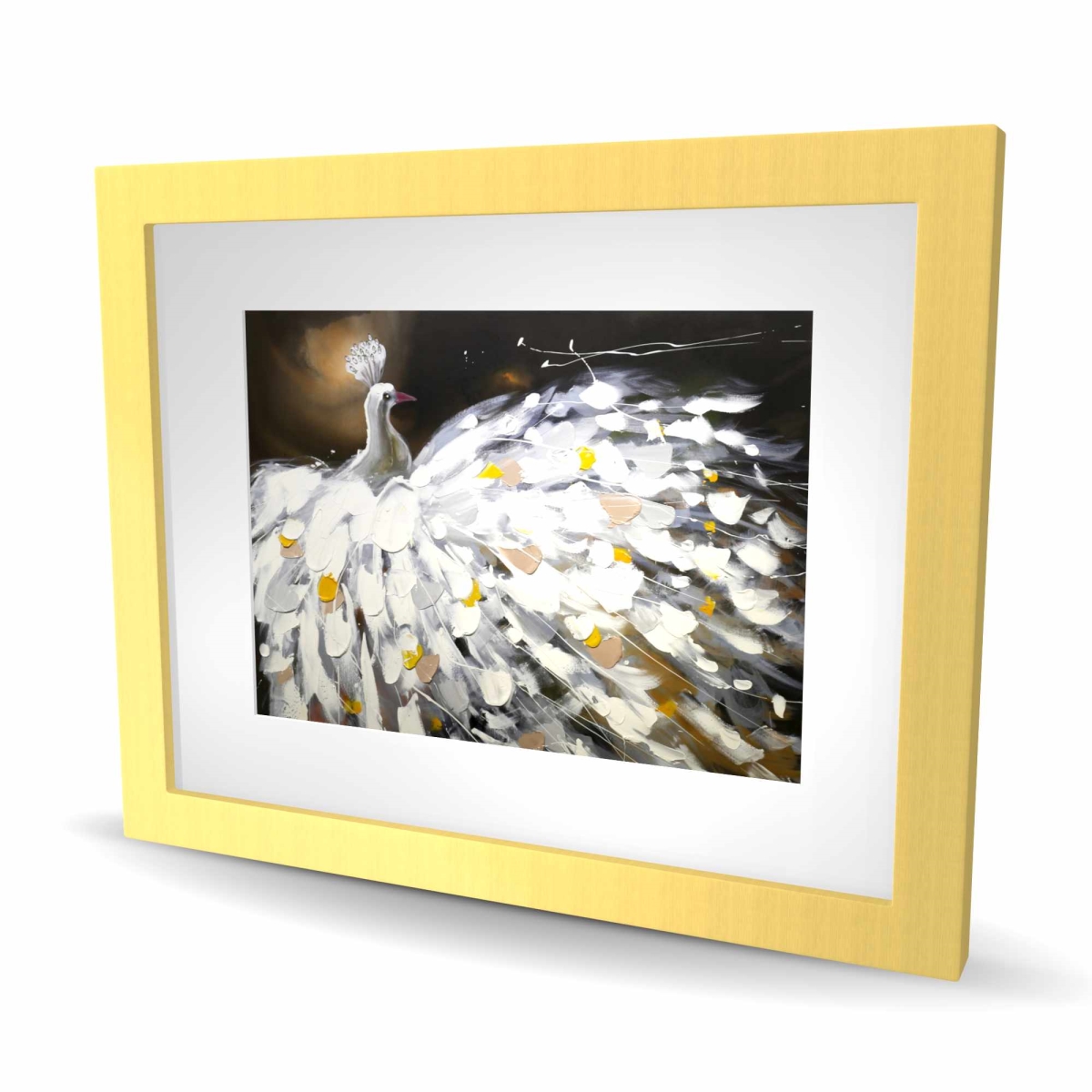 C1FM16208GKUUJ 16 x 20 in. Abstract Peacock - Brown Bedroom Framed Matted Print Decor