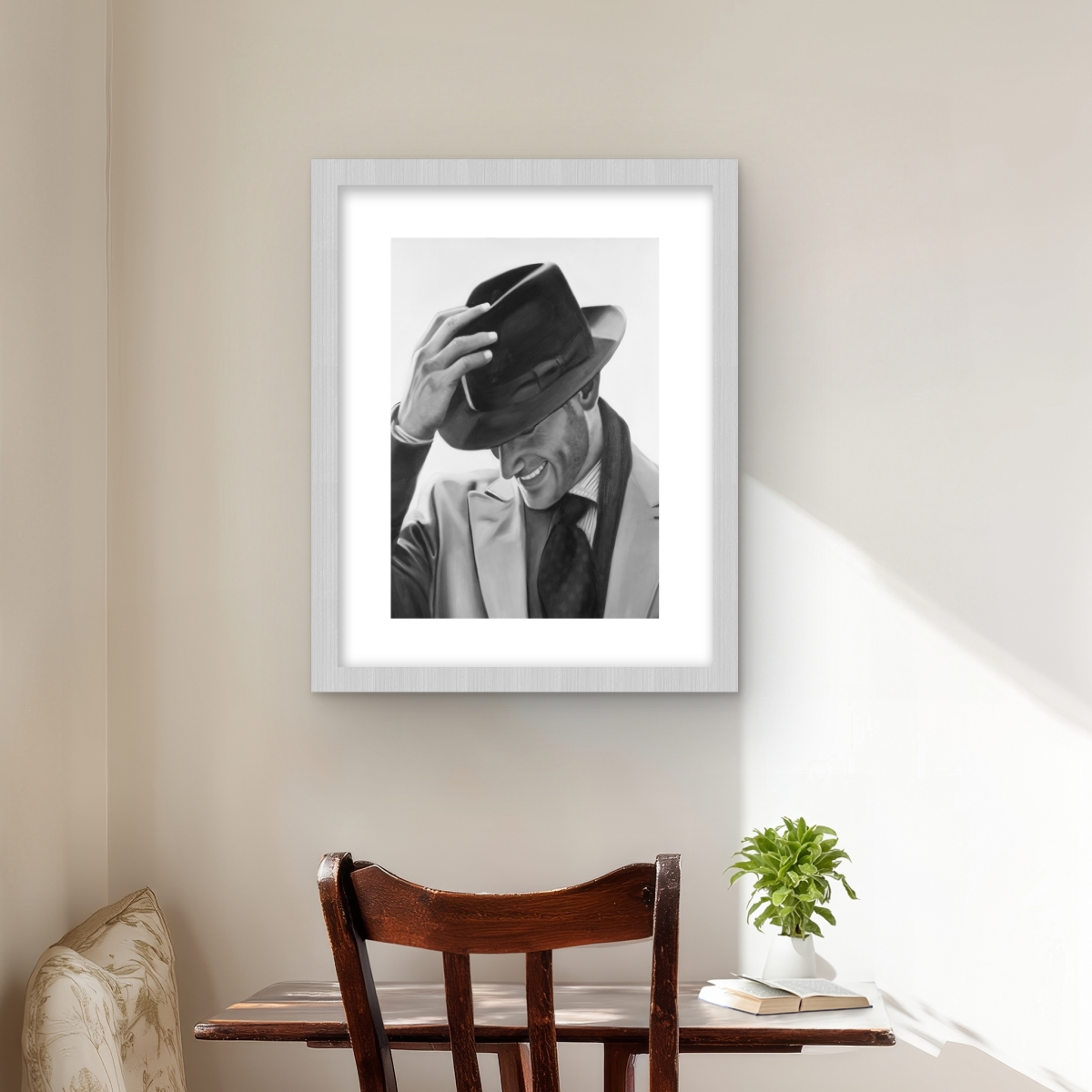 C1FM1620SUC9FH 16 x 20 in. Well-Dressed Man - Black Hyperrealist Framed Matted Print