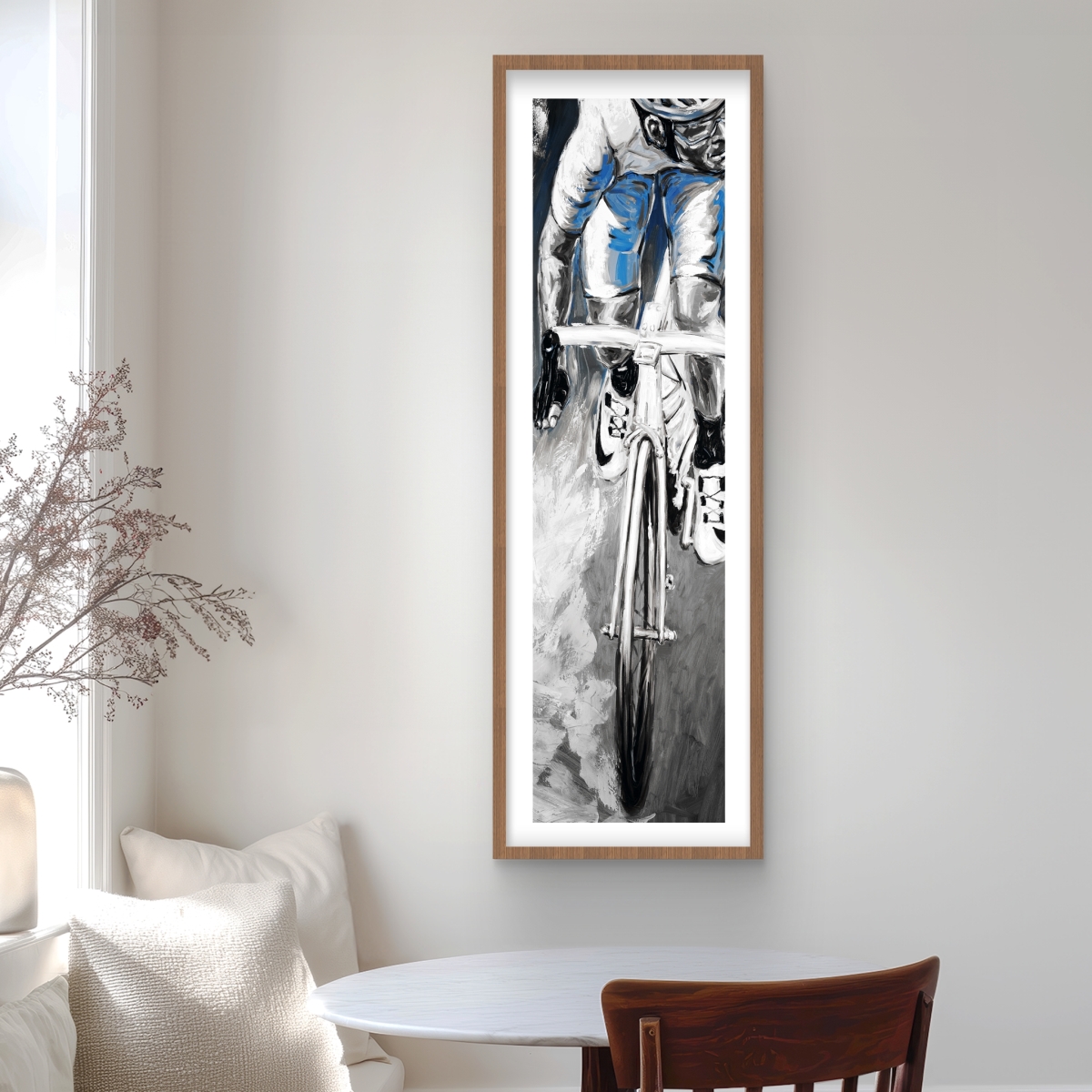 C1FM16484ZFTSU 16 x 48 in. Professional Cyclist - Bike Man Cave Framed Print Decor