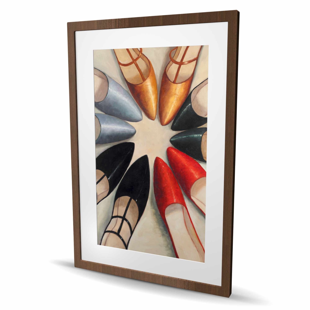 C1FM2436TZXMAK 24 x 36 in. Five Pair of Women Shoes - Red Fashion Matted Print Decor