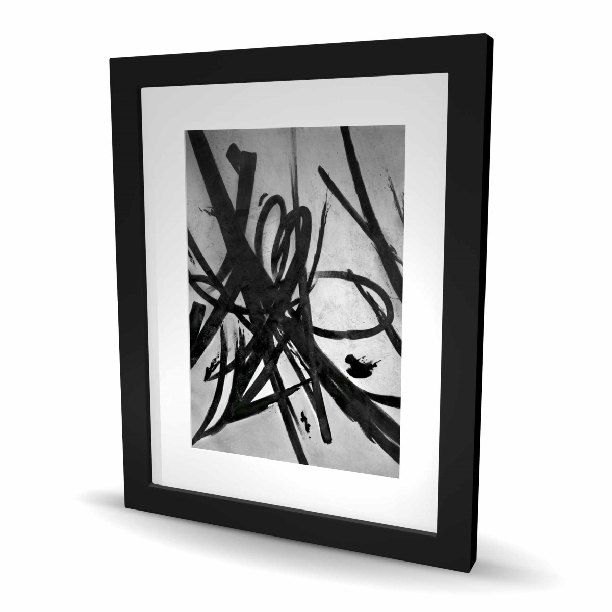 C1FM16203CGEWN 16 x 20 in. Circular Strokes - Modern Framed Matted Print for Home Decor