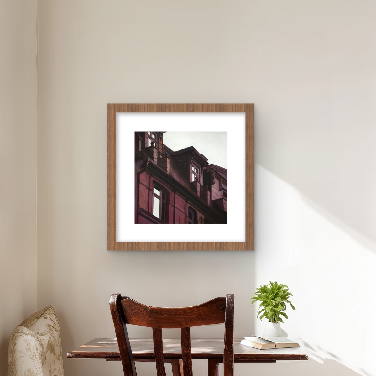 C1FM1616WS07C0 16 x 16 in. Architectural Building - Hyperrealist Cities Framed Print