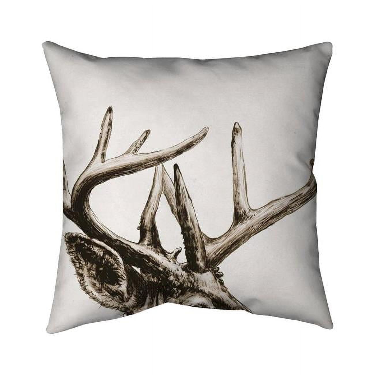 16 x 16 in. Roe Deer Plume Sepia-Double Sided Print Indoor Pillow Cover