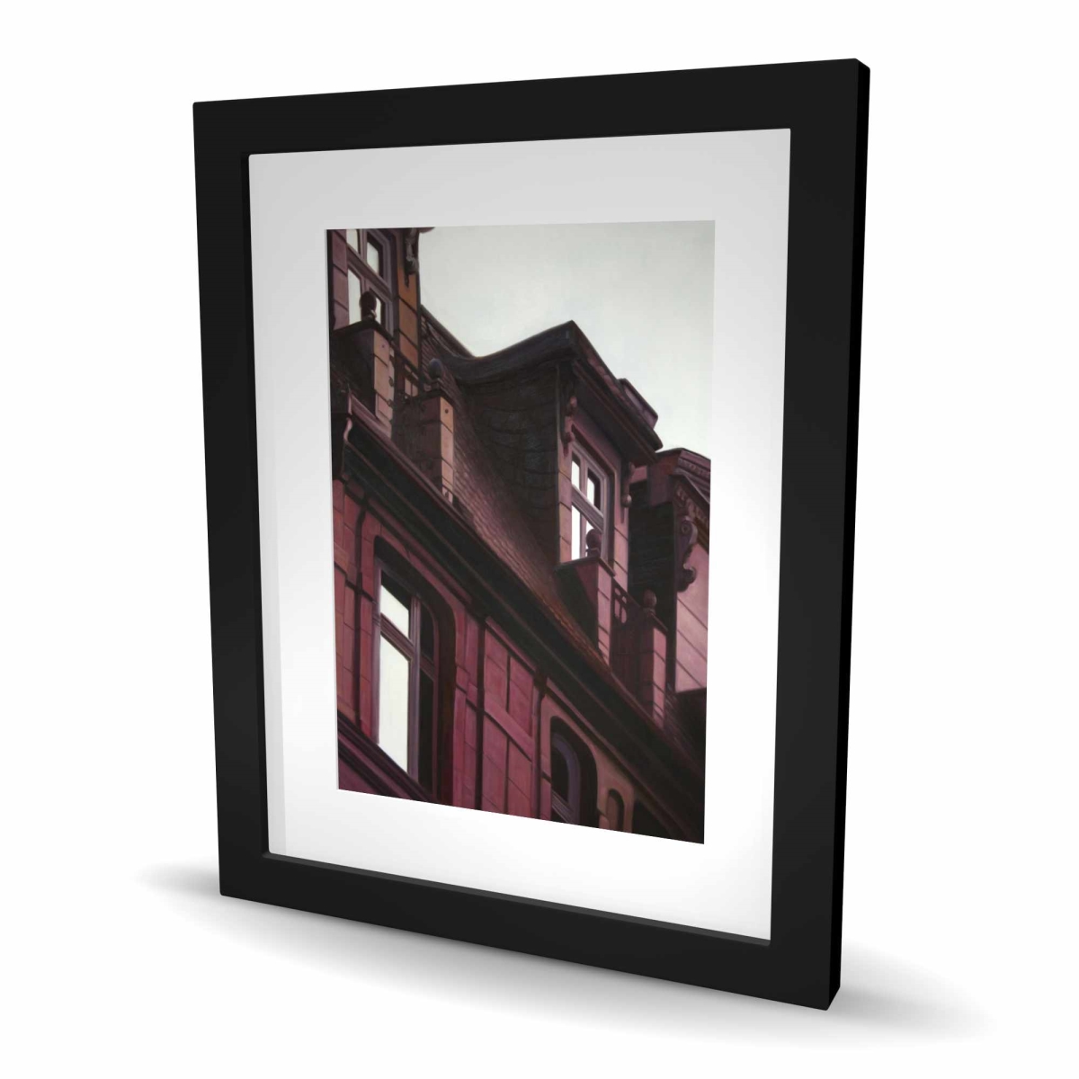 C1FM1620NRDL9K 16 x 20 in. Architectural Building - Framed Matted Print for Home Decor