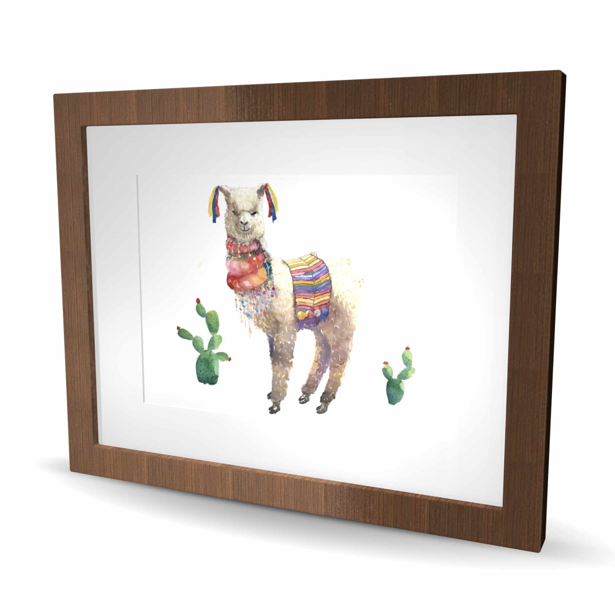 C1FM162000QEE5 16 x 20 in. Lama Parade - Framed Matted Print for Home Decor