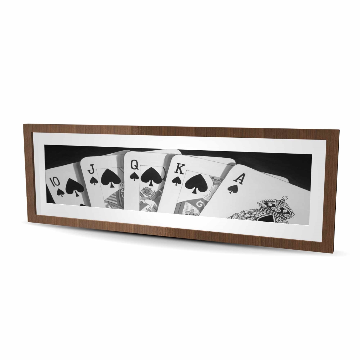 C1FM1648IIXA5D 16 x 48 in. Black & White Card Game - Framed Matted Print for Decor