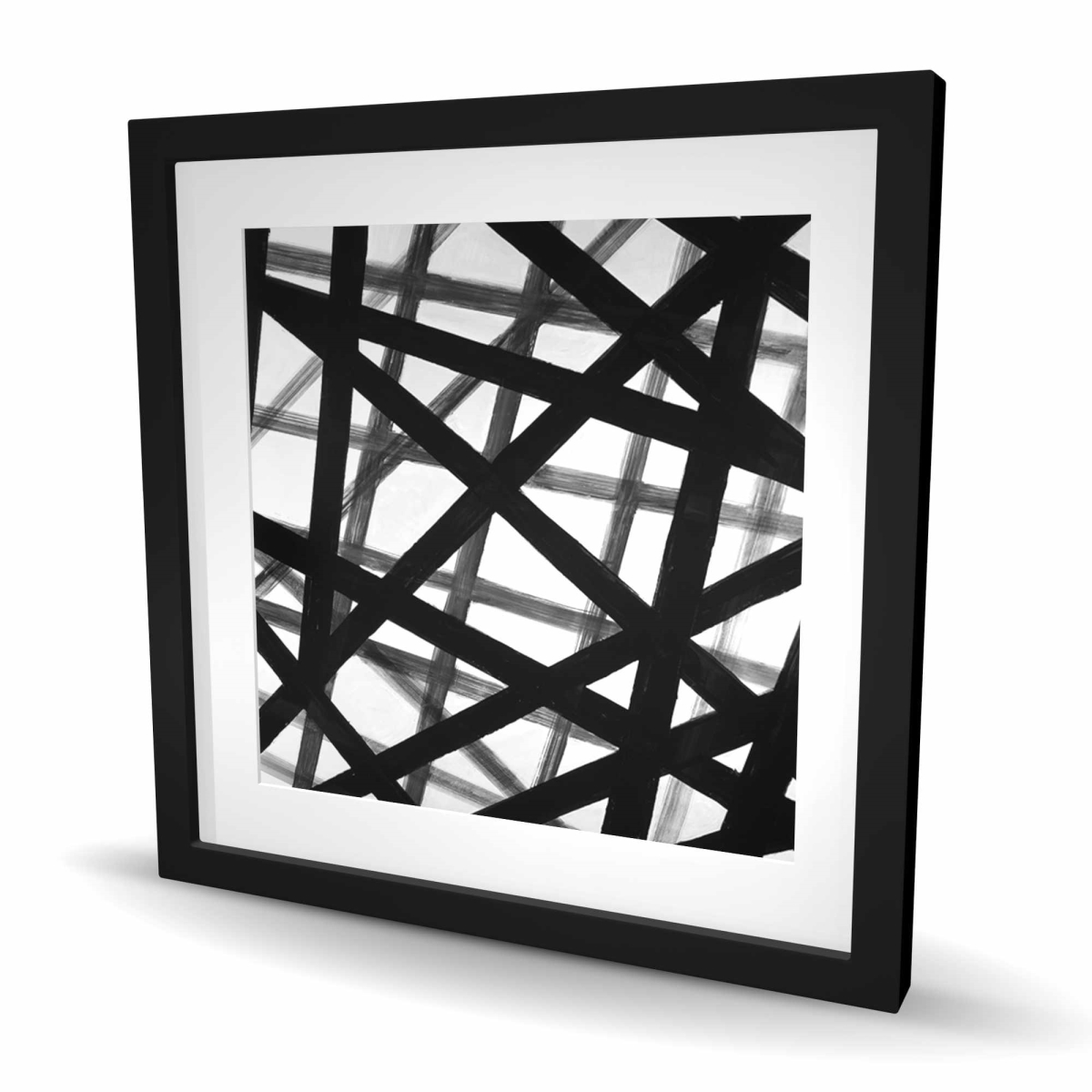 C1FM2424V9E0RV 24 x 24 in. Abstract Bold Lines - Contemporary Framed Print for Man Cave