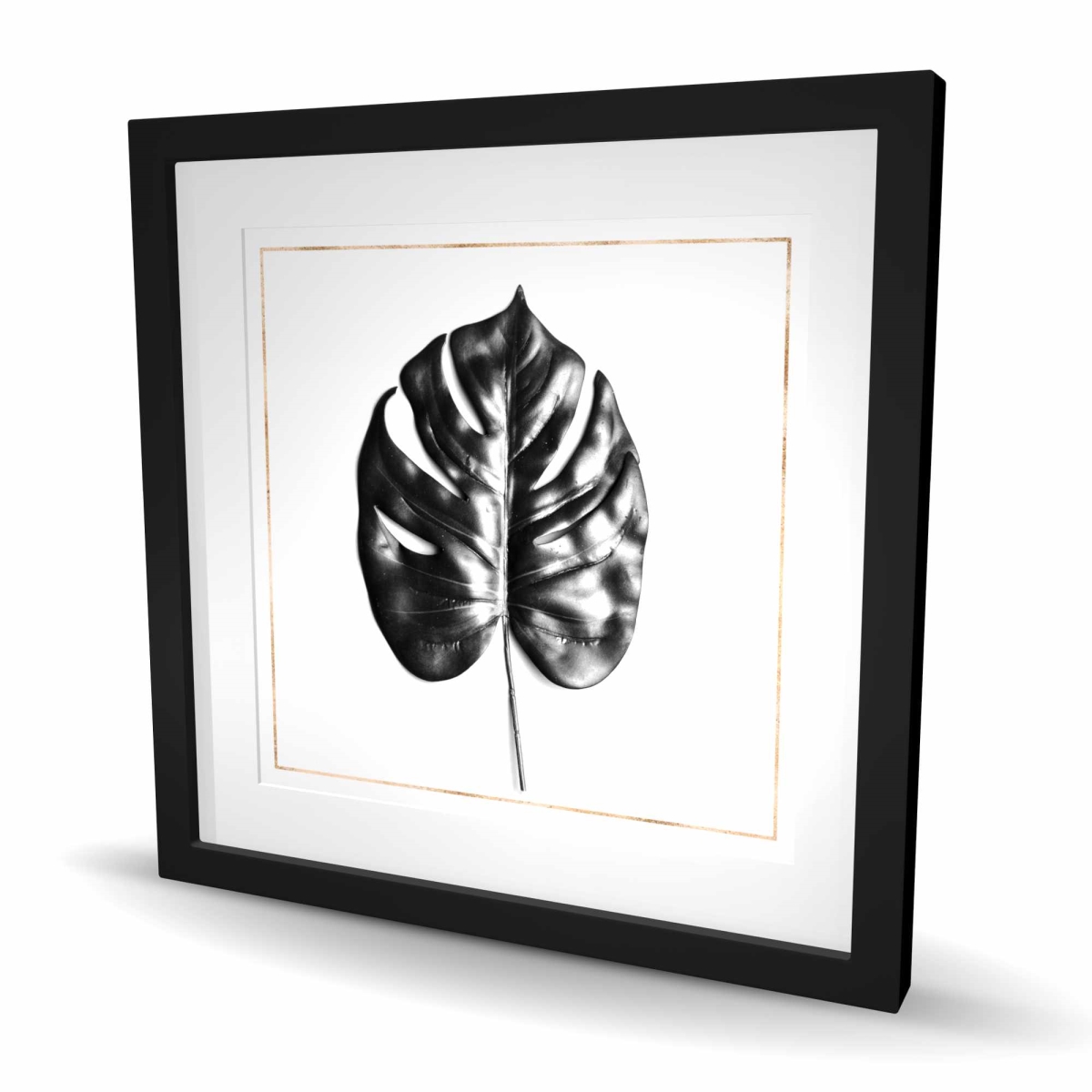C1FM2424PS87CU 24 x 24 in. Split Leaf Philodendron Print with Gold Lines - Home Decor