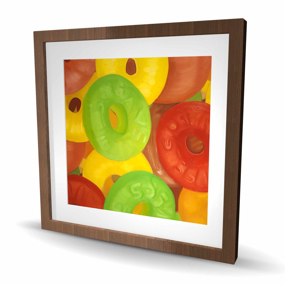 C1FM2424FTYOOQ 24 x 24 in. Colorful Jujubes - Still Life Hyperrealist Framed Print