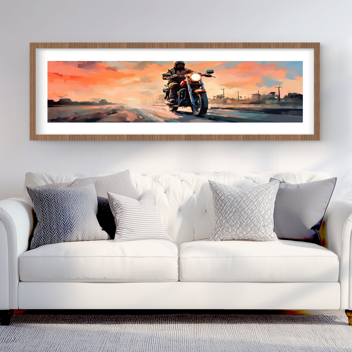C1FM2060D6Y6UP 20 x 60 in. Full Speed - Brown Transportation Framed Matted Print Decor