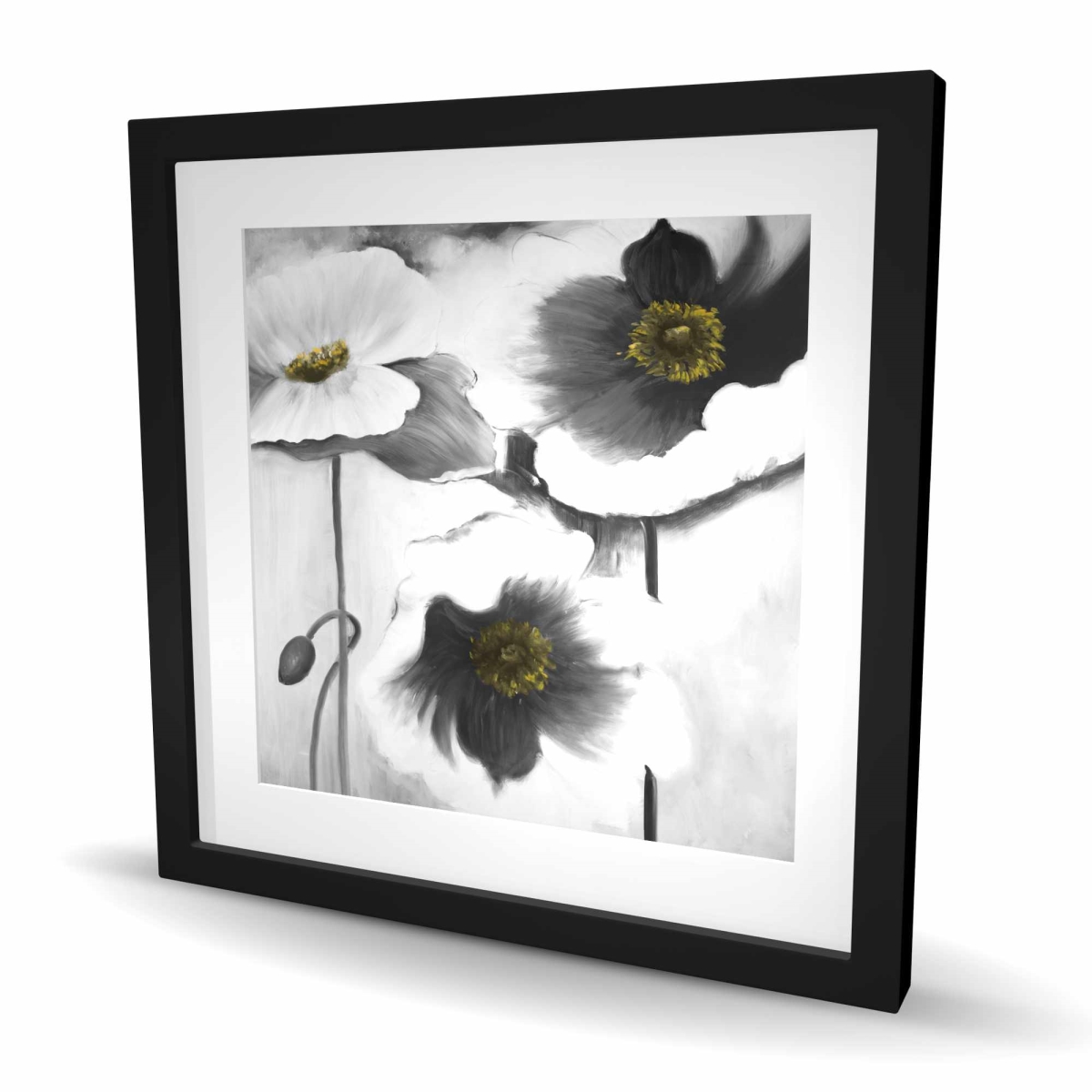 C1FM2424J1WDAX 24 x 24 in. Black & White Flowers Print - Contemporary Floral Decor