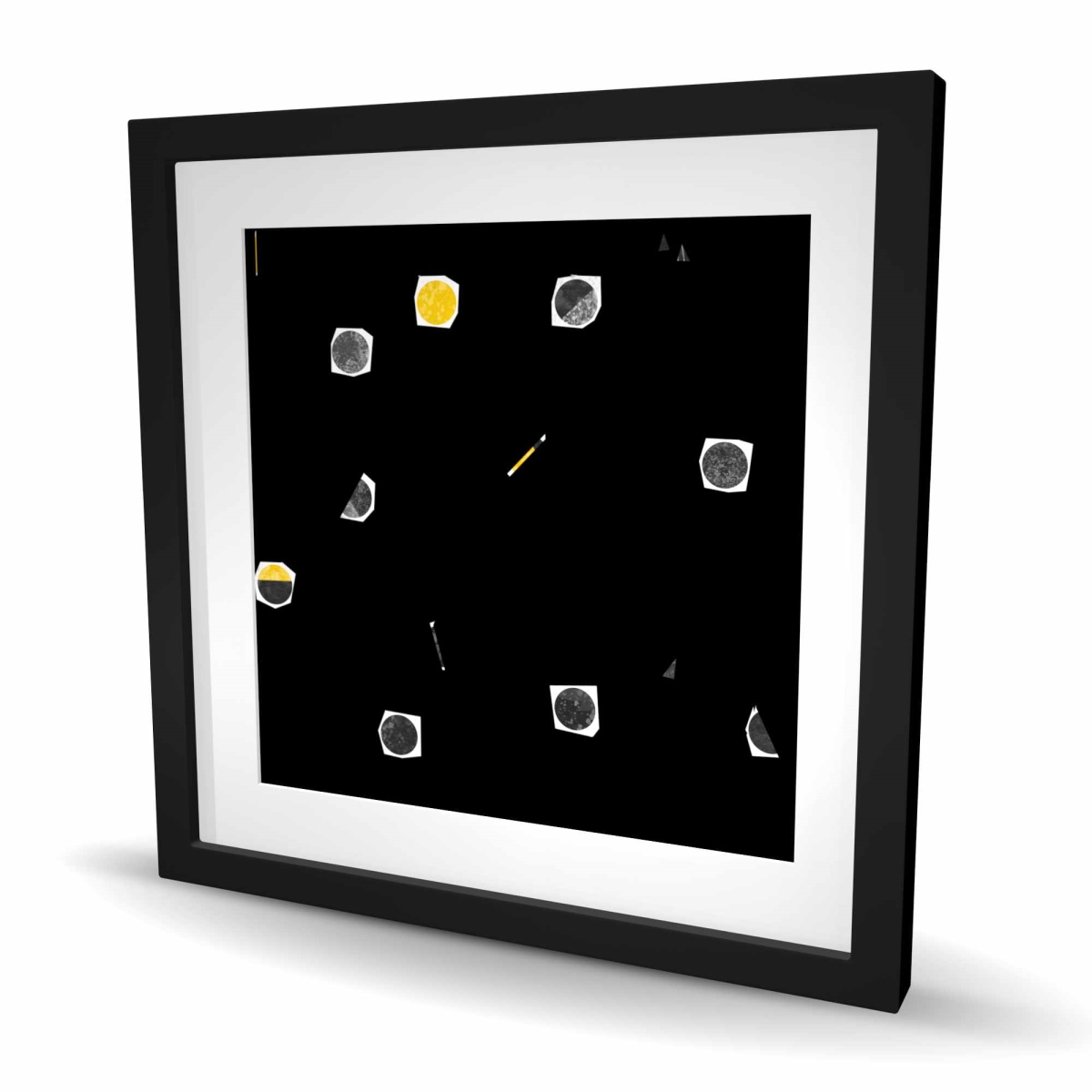 C1FM24249UJXLC 24 x 24 in. Abstract Grunge Circles - Industrial Pattern Framed Print