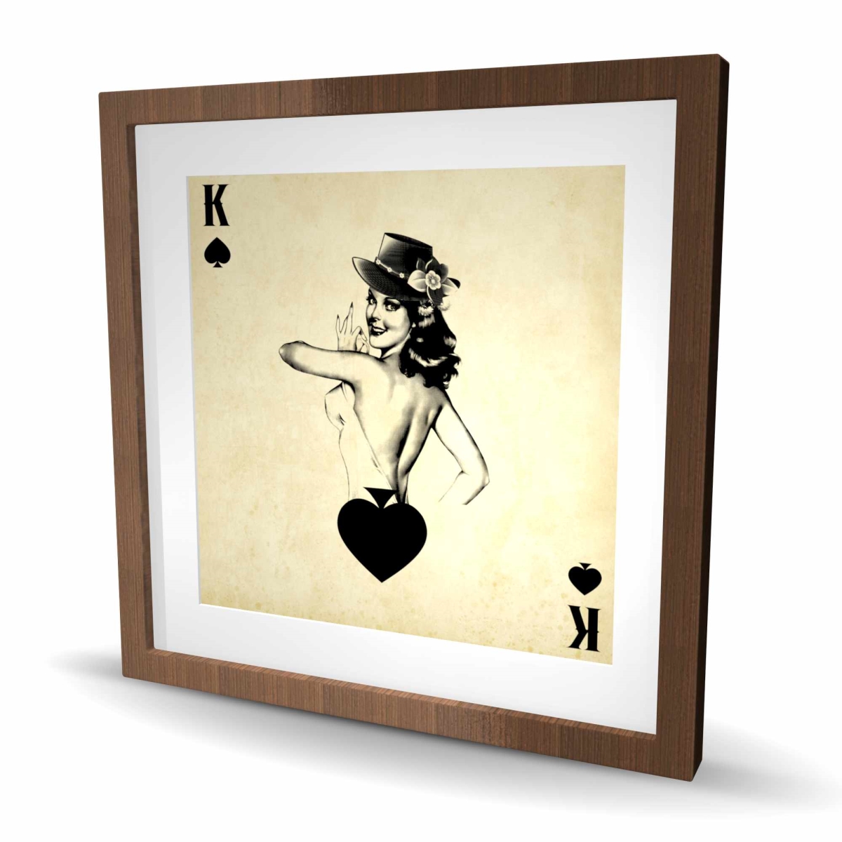 C1FM24242GSBTR 24 x 24 in. King of Spades - Figurative Man Cave Framed Print Decor