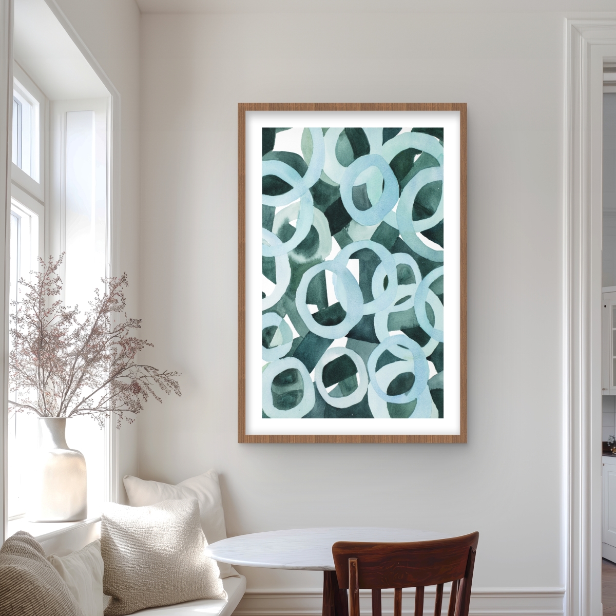 C1FM243672K1QD 24 x 36 in. Abstract Rings - Illustrative Pattern Framed Matted Print