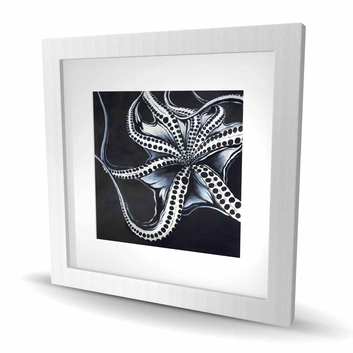 C1FM1616MO71VO 16 x 16 in. Octopus Tentacle - Framed Matted Print for Bathroom Decor
