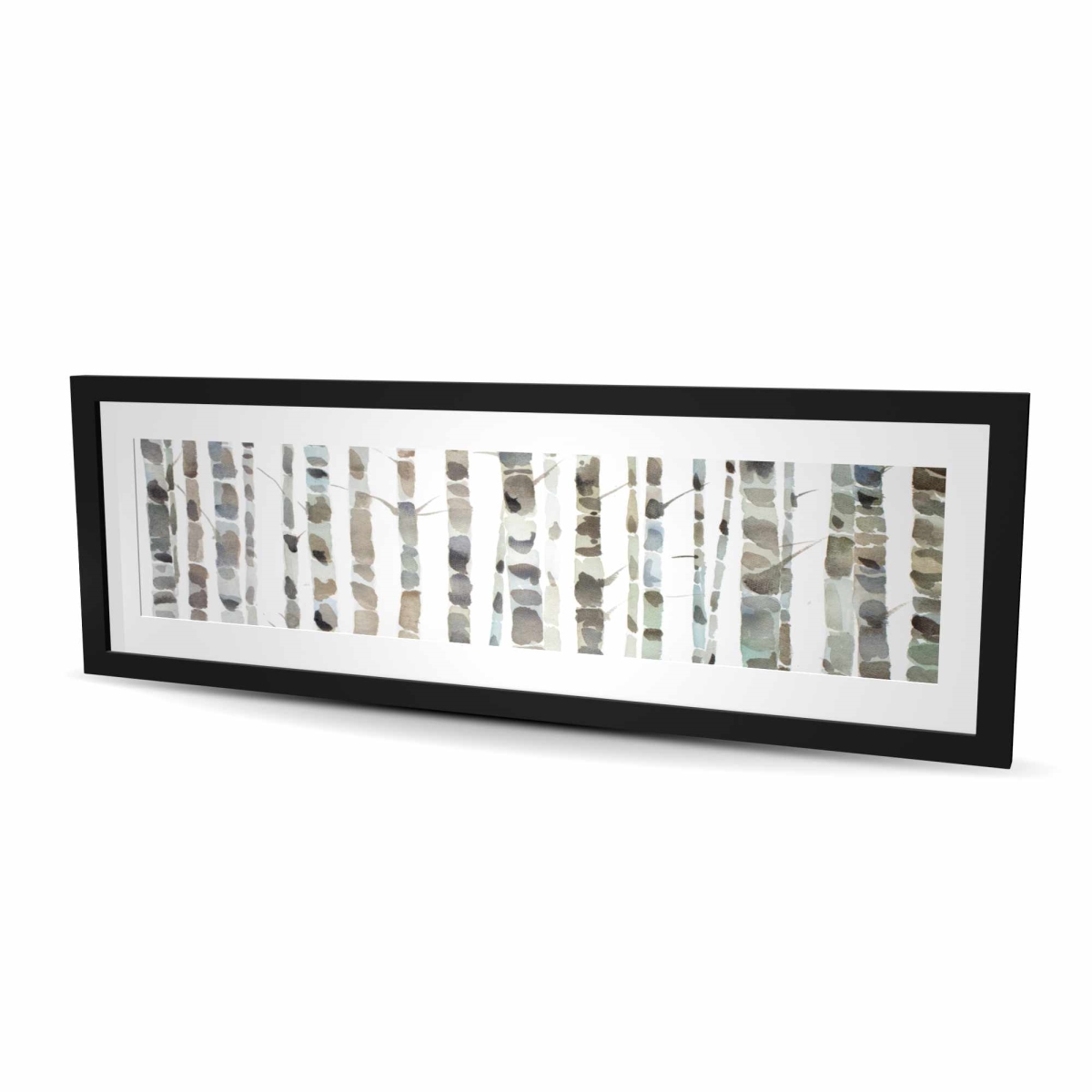 C1FM1648C2WVVH 16 x 48 in. Watercolor Birch Tree Forest - Minimalist Framed Print Decor