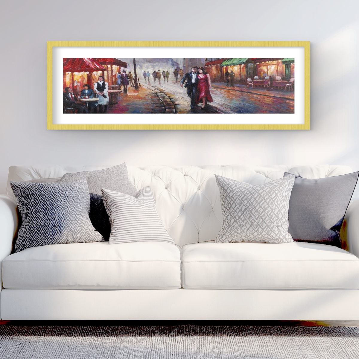 C1FM1648S0OOMH 16 x 48 in. Dressed Up Couple - Office Romantic Framed Print for Decor