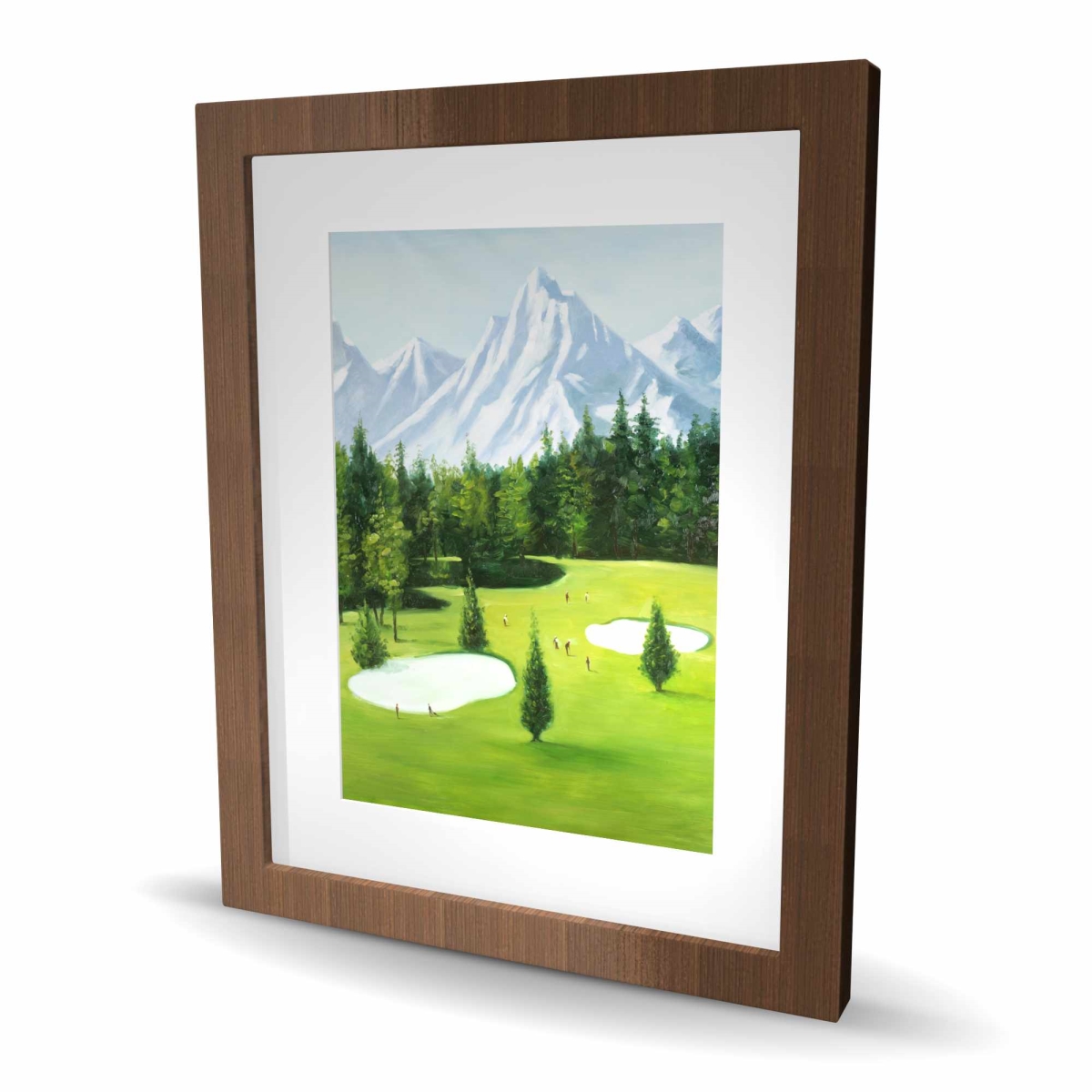 C1FM16203ROVXR 16 x 20 in. Golf Course with Mountains View - Trees Office Framed Print