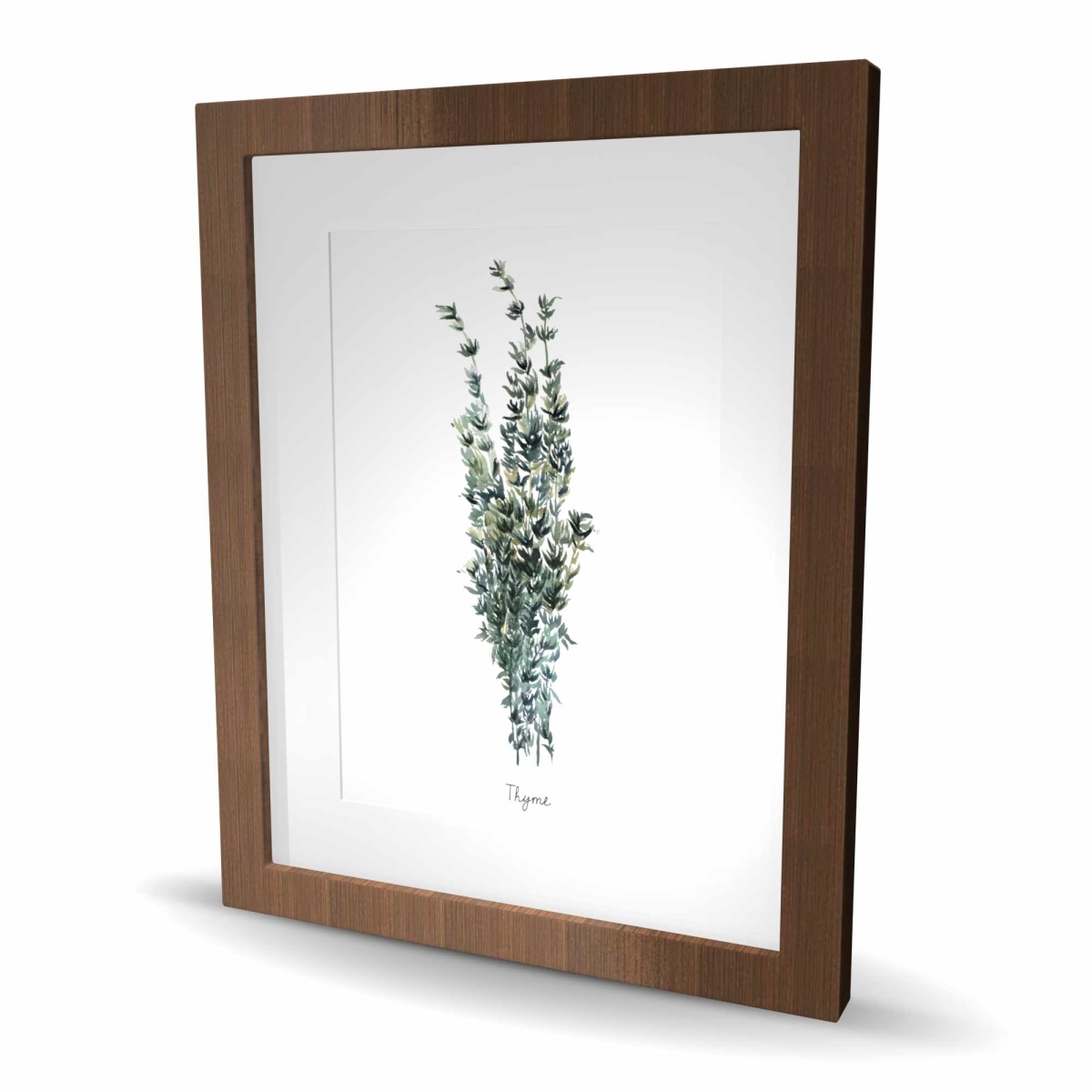 C1FM1620Y38PSQ 16 x 20 in. Thyme Leaves Bundle - Food Kitchen Framed Matted Print Decor