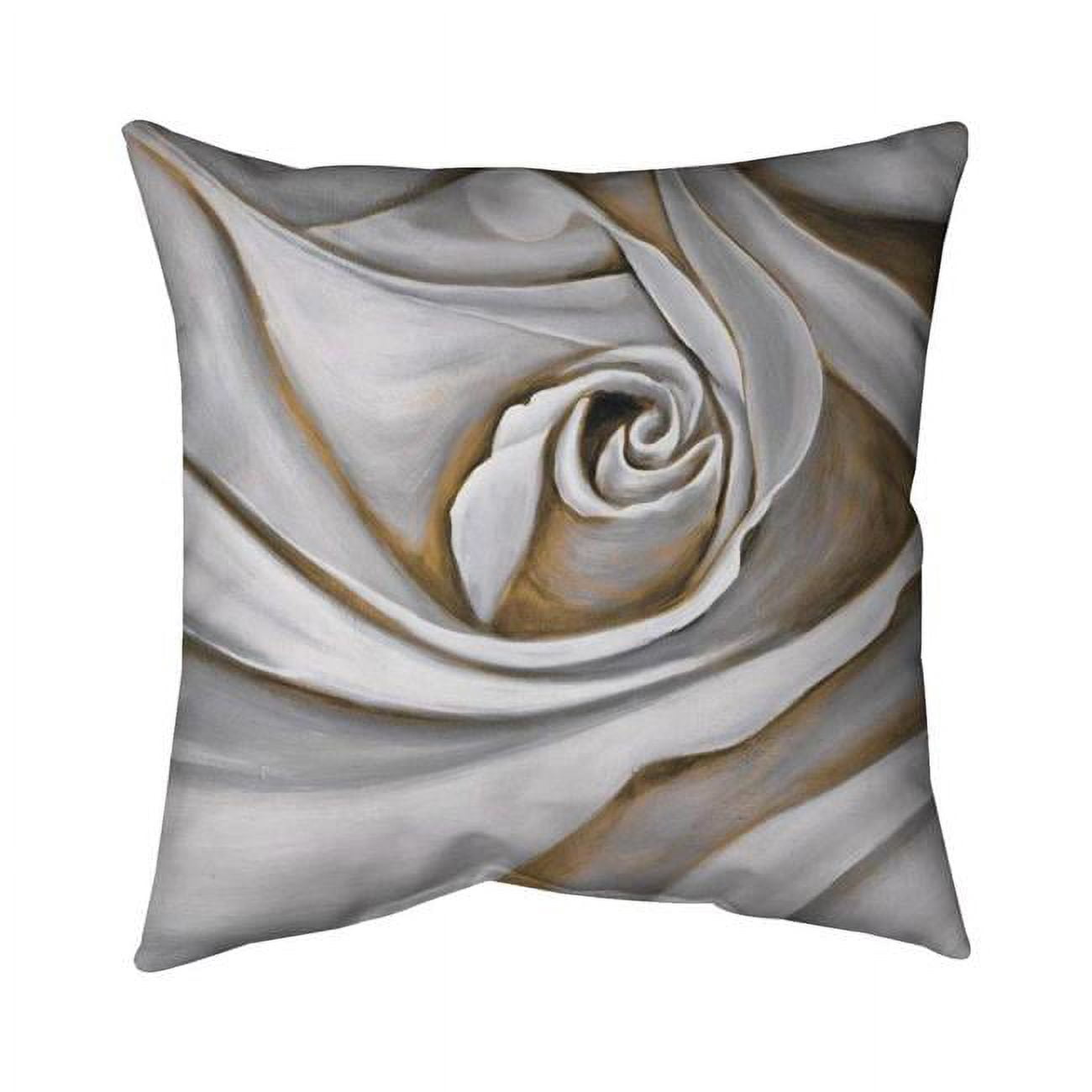 16 x 16 in. White Rose Closeup-Double Sided Print Indoor Pillow Cover