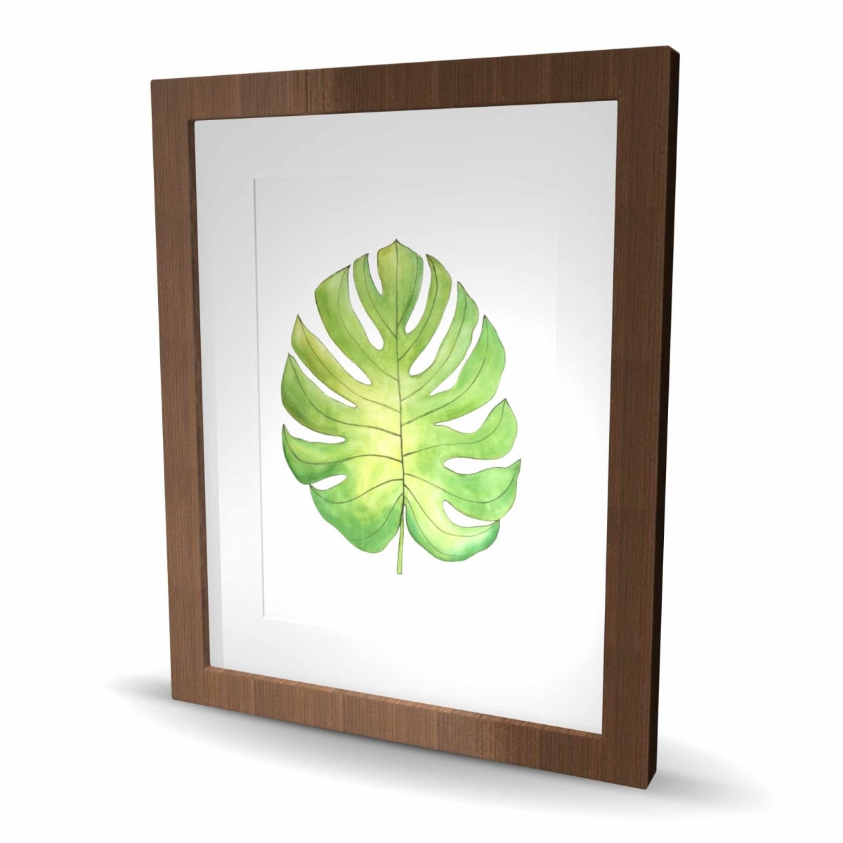 C1FM1620DNG6QN 16 x 20 in. Tropical Leaf - Green Botanical Framed Matted Print Decor