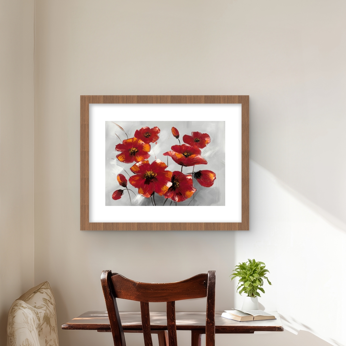 C1FM162015FD5V 16 x 20 in. Anemone Flowers - Framed Matted Print for Office Decor