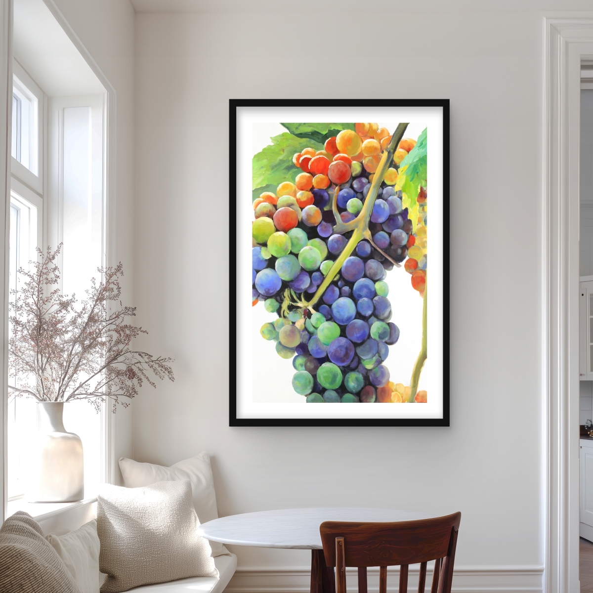 C1FM2436X26OZ9 24 x 36 in. Colorful Bunch of Grapes - Food Still Life Framed Print