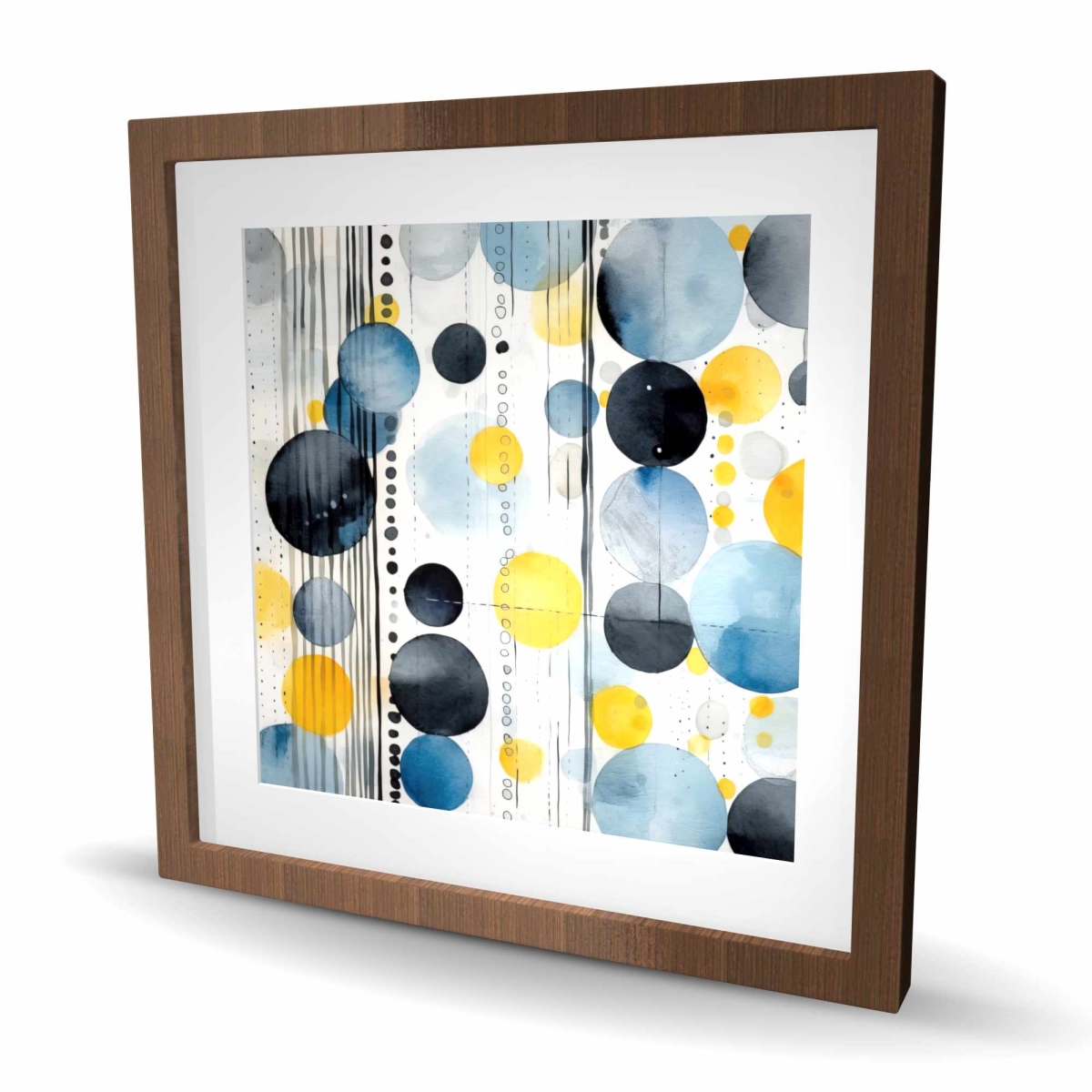 C1FM2424OLCBBN 24 x 24 in. Oceanic Bubbles - Classic Blue Framed Matted Print for Decor